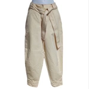 **ULLA JOHNSON Cream Wide Tie Jean Pant 4